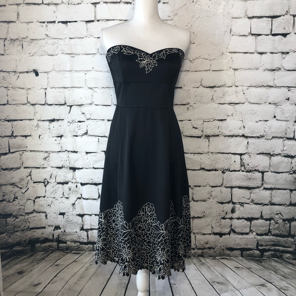 White House Black Market Strapless Flare Dress